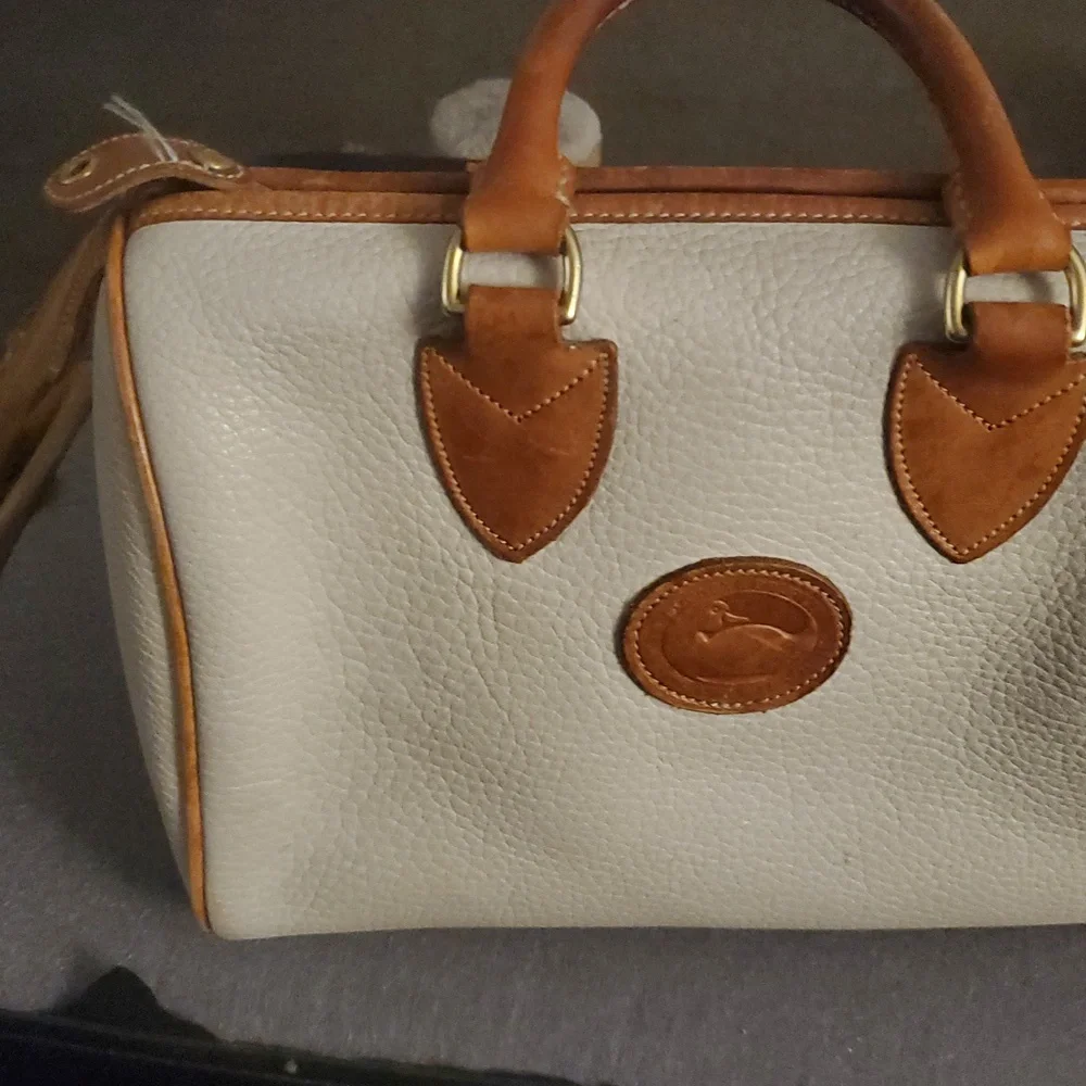 Dooney & Bourke Cream and‎ Tan Satchel/leather Speedy